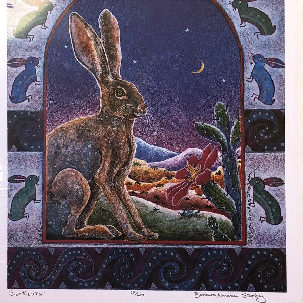 Barbara Nurallah Starkey Signed Rabbit Print JACK THE WISE 29/600 New Mexico
